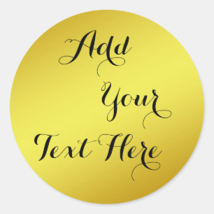 Gold Foil Faux Glitter Customise Classic Round Sticker