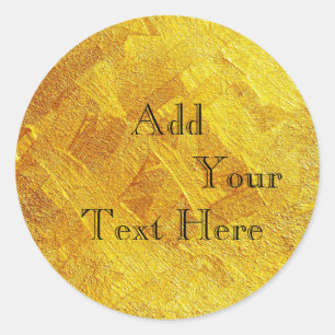 Gold Foil Faux Glitter Customise Classic Round Sticker
