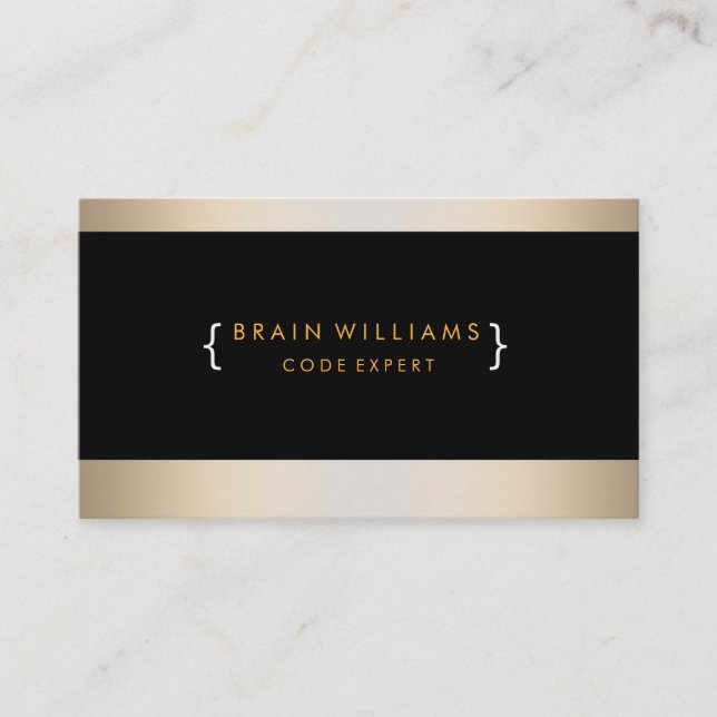 Gold Foil Faux Web Computer Professional Elegant Business Card (Front)