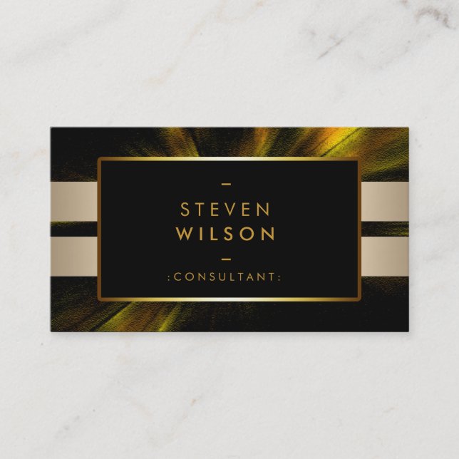 Gold Foil Faux Web Modern Computer  Financial Business Card (Front)