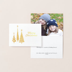 Gold Foil Festive Christmas Trees Foil Card