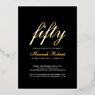 Gold Foil Fifty and Fabulous 50th Birthday