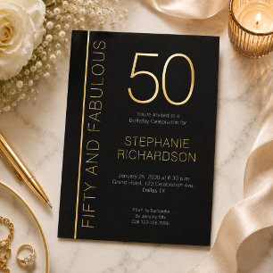 Gold Foil Fifty and Fabulous 50th Birthday Party
