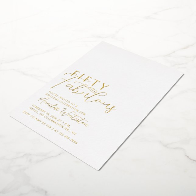 Gold Foil Fifty and Fabulous 50th Birthday Party (Rotated)