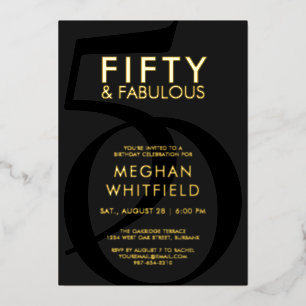 Gold Foil Fifty and Fabulous 50th Birthday Party