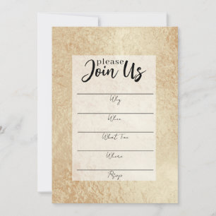 Gold Foil Fill In the Blank Invitation