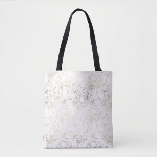 Gold Foil Floral Elegant Wedding Bridal Shower Tote Bag