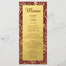 Gold Foil Floral on Burgundy