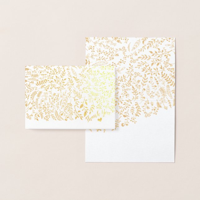 Gold Foil Floral Typography Thank You Card (Display)
