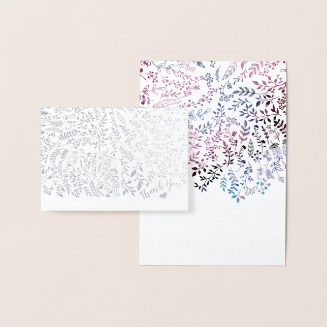 Gold Foil Floral Typography Thank You Foil Card (Display)