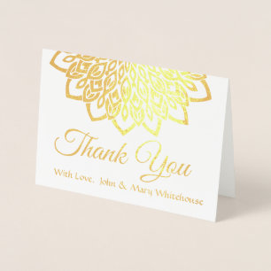 Gold Foil Flower Mandala Thank You Card