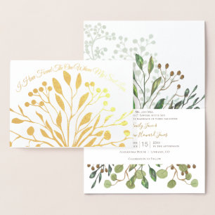 Gold Foil Found the One I Love Wedding Invitation