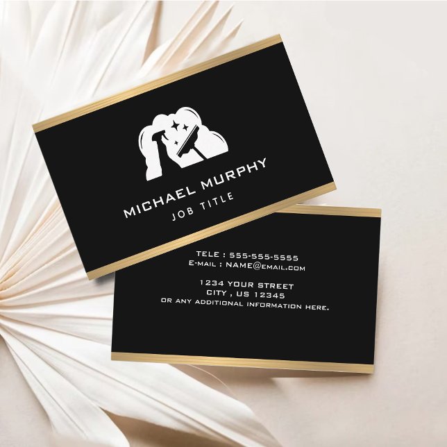  Gold Foil Frame Cleaning Services Business Card (Gold Foil Frame Cleaning Services Business Card
)