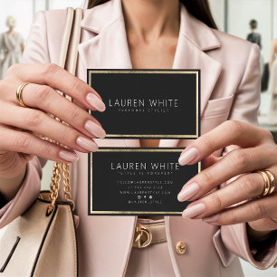 Gold foil frame elegant trendy minimal modern business card