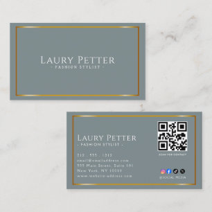 gold foil frame Professional QR Code Business Card