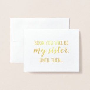 Gold Foil Funny Bridesmaid or Maid of Honour Card