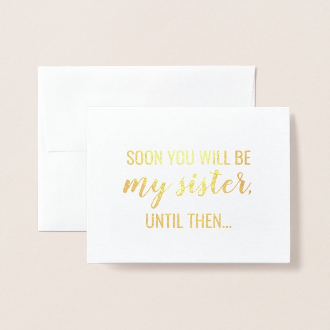 Gold Foil | Funny Bridesmaid or Maid of Honour Card (Front With Envelope)