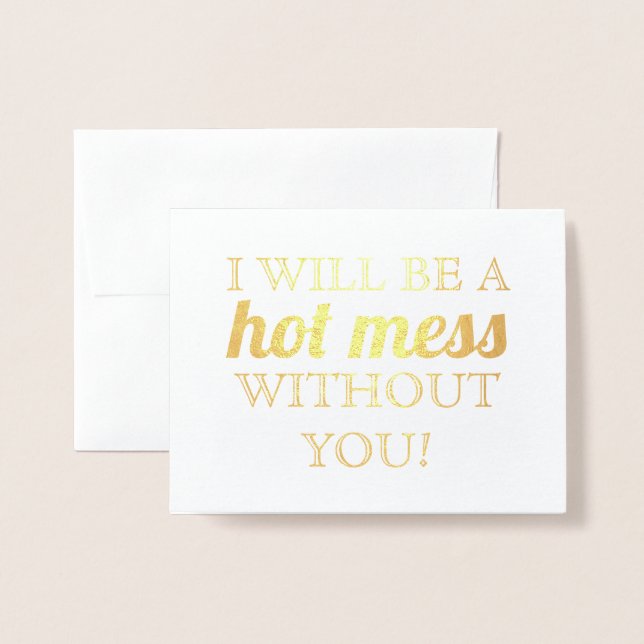 Gold Foil | Funny Bridesmaid or Maid of Honour Foil Card (Front With Envelope)