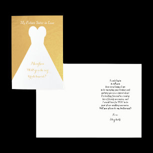 Gold Foil Future Sister in Law Bridesmaid Poem Card