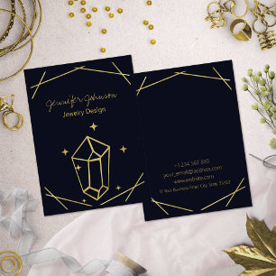 Gold Foil Geometric Earring Holder Business Card
