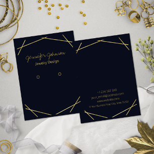 Gold Foil Geometric Earring Holder Display Card