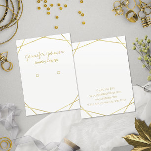 Gold Foil Geometric Earring Holder Display Card