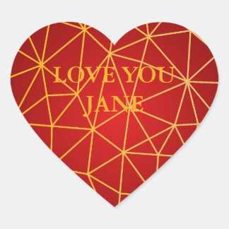 Gold Foil Geometric Heart Heart Sticker