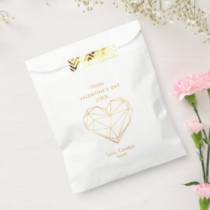 Gold Foil Geometric Heart Valentine's Day Favour Bag