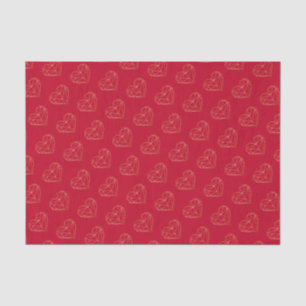 Gold Foil Geometric Heart Valentine's Day Tissue Paper