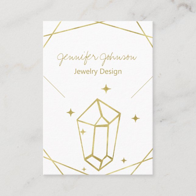 Gold Foil Geometric Necklace Display Card (Front)