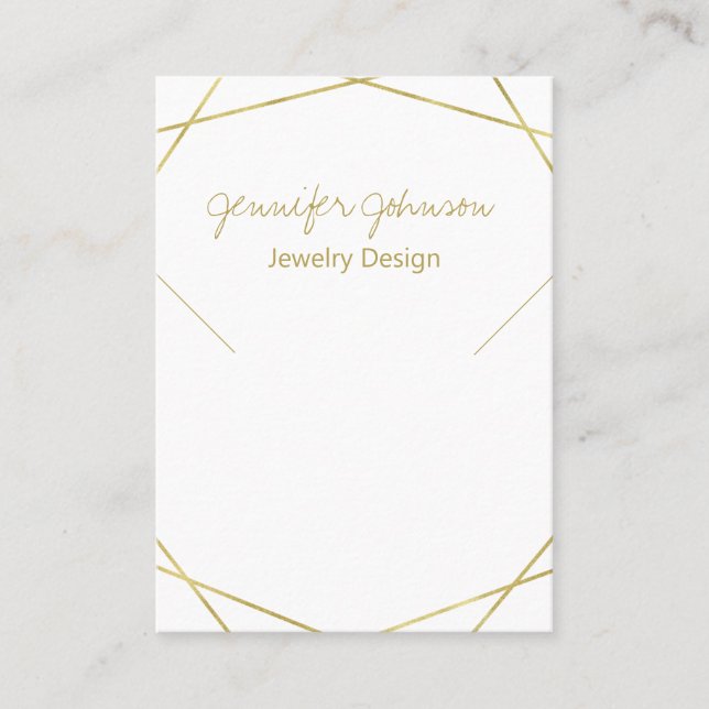 Gold Foil Geometric Necklace Display Card (Front)