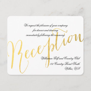 Gold Foil Glamour   Wedding Reception Invitation 2