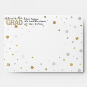 Gold Foil Glitter Confetti Graduation Party Custom Envelopes