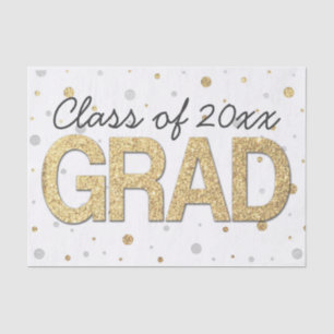 Gold Foil Glitter Confetti Graduation Party Custom Tissue Paper