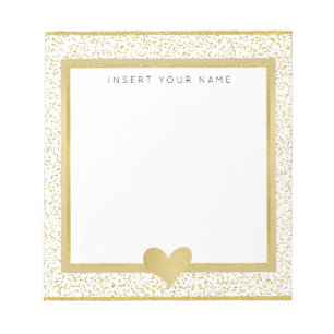 Gold Foil & Glitter Personalised Notepad 5.5" x 6"