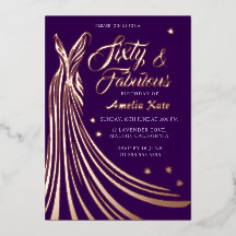 Gold Foil Gown 60th Birthday Party Real