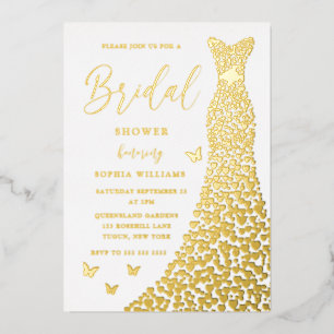Gold Foil Gown Elegant Bridal Shower Real Golden