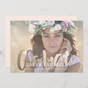 Gold Foil Graduation Script Card