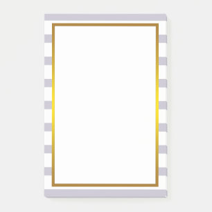 Gold Foil Gray Stripe white clean Post-it Notes