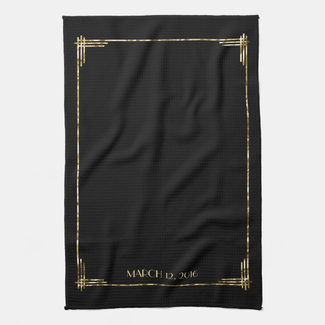 Gold Foil Great Gatsby Art Deco Guest Towels (Vertical)