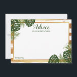 Gold Foil & Green Palm Leaf Beach Wedding Advice Card<br><div class="desc">Celebrate in style with these tropical palm leaves advice cards. The simple yet stylish design will allow your guests to write a note of advice for you to keep and read over in years to come. The wording is easy to personalise so these cards can quickly be transformed into advice...</div>