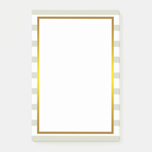 Gold Foil Green Stripe white clean Post-it Notes