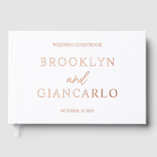 Gold Foil Guestbook • Modern Wedding Guest Book • 