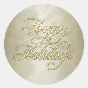 Gold Foil Happy Holidays Envelope Sticker