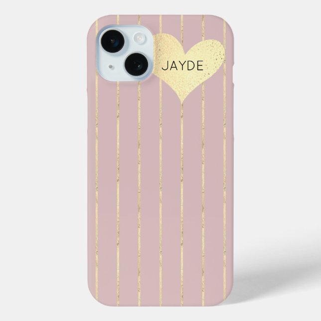 Gold Foil Heart and Blush Mobile Phone Case (Back)