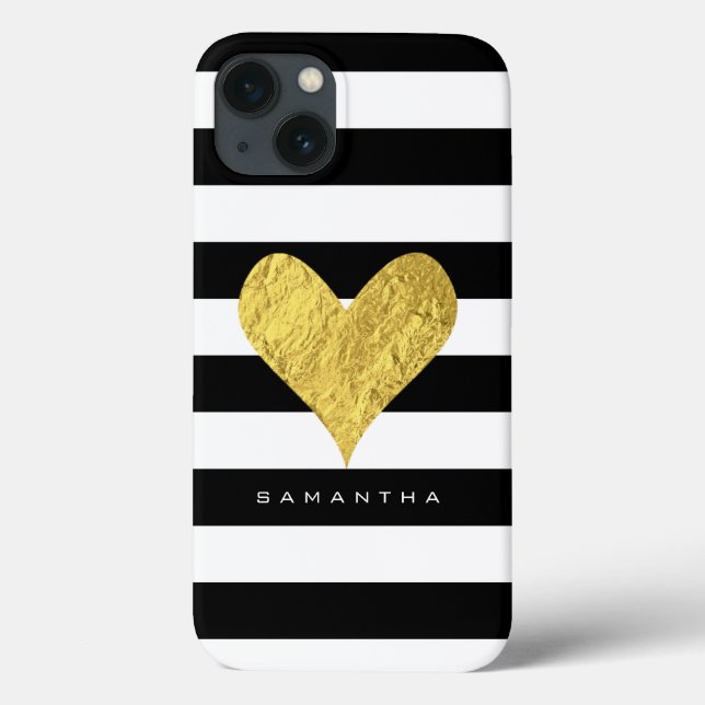 Gold Foil Heart Case-Mate iPhone Case (Back)