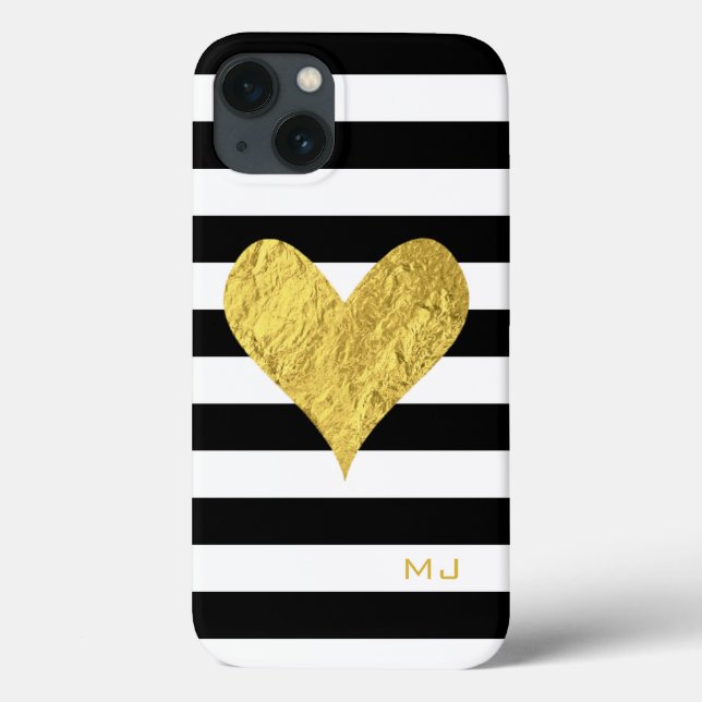 Gold Foil Heart Case-Mate iPhone Case (Back)