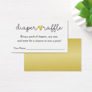 Gold Foil Heart Diaper Raffle Baby Shower