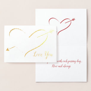 Gold Foil Heart "I Love You" Valentine Card