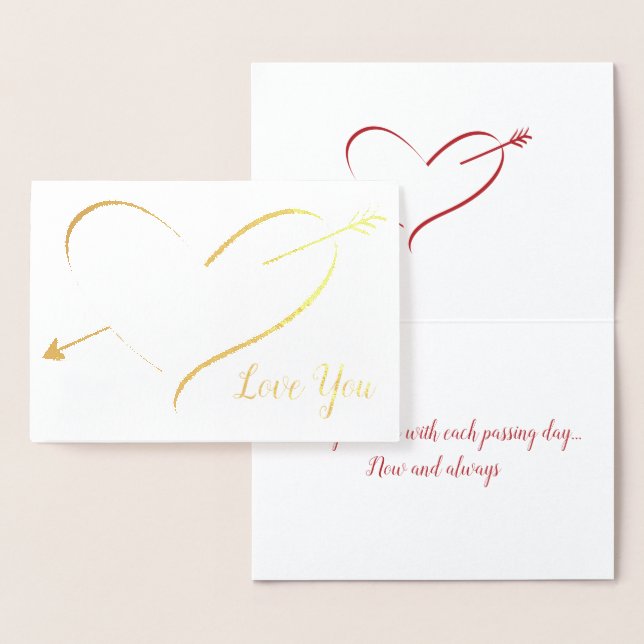 Gold Foil Heart "I Love You" Valentine Card (Display)